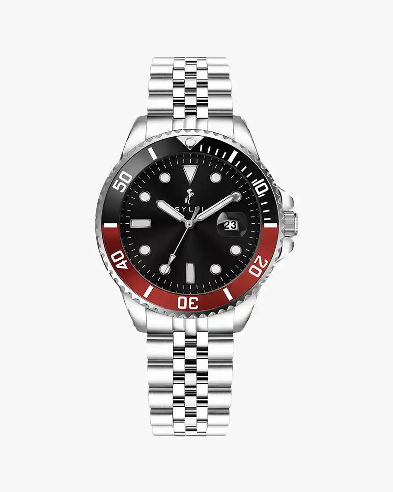 Certified Imperfect Ocean-Y Black Red Silver Steel