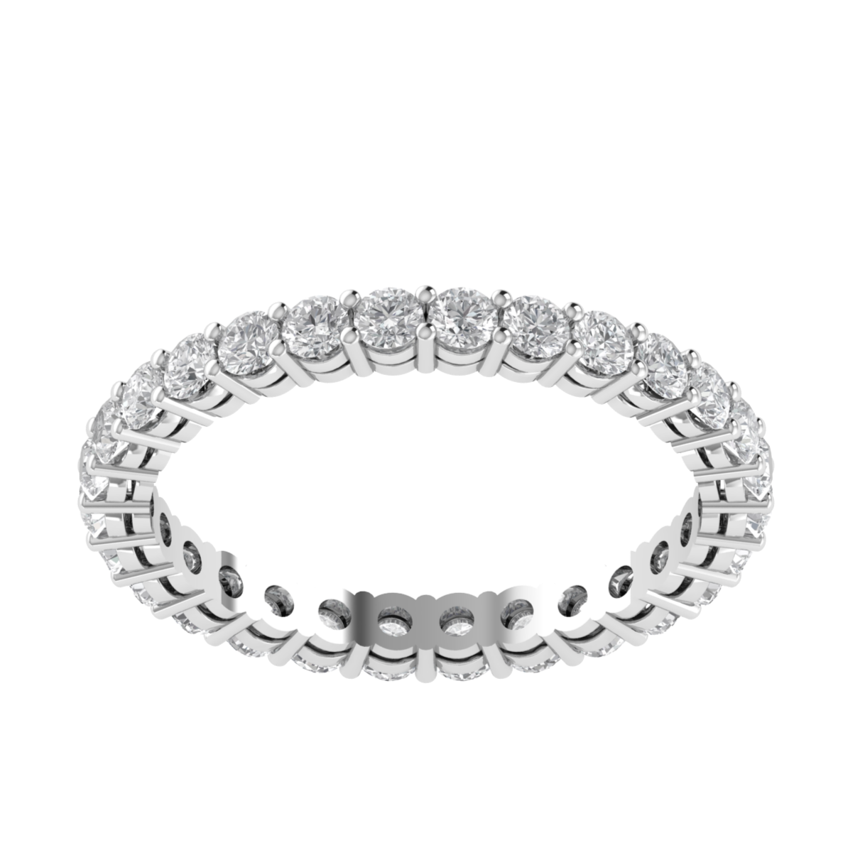 Lab Grown Diamond Full Eternity 14K White Gold Wedding Band