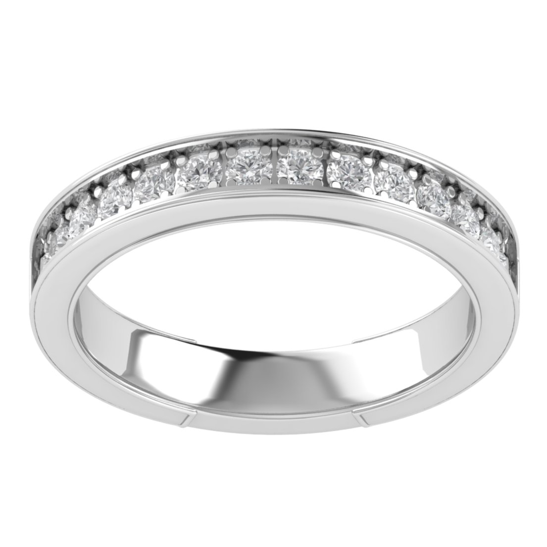 Lab Grown Diamond Half Eternity 14K White Gold Wedding Band