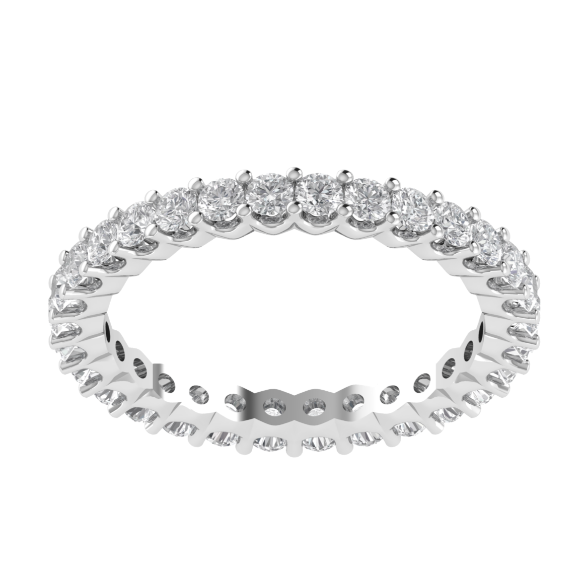 Full Eternity Round Moissanite Matching Stacking Band