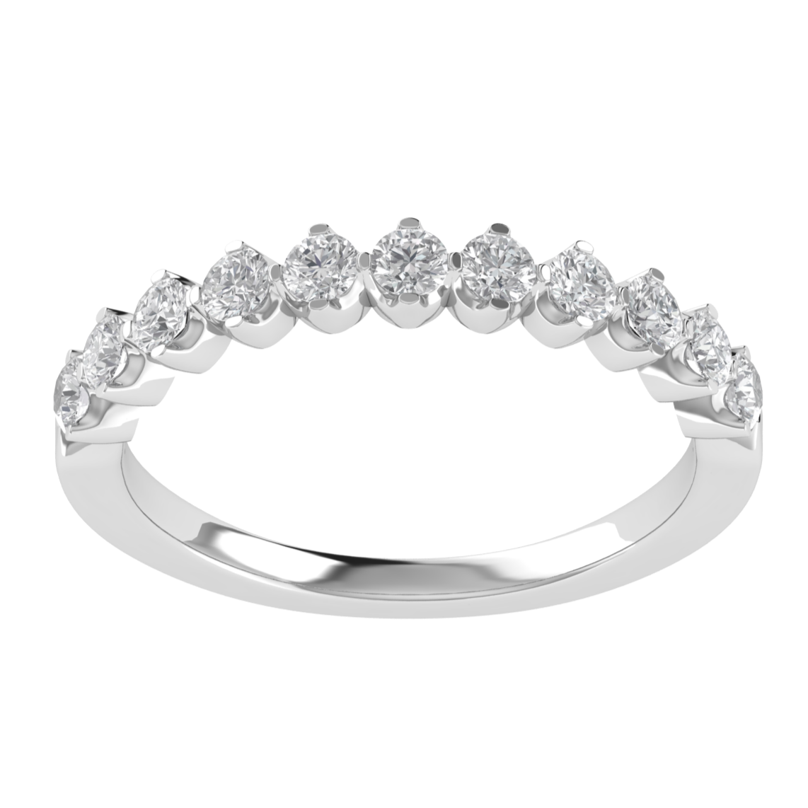 Lab Grown Diamond Half Eternity 14K White Gold Wedding Band