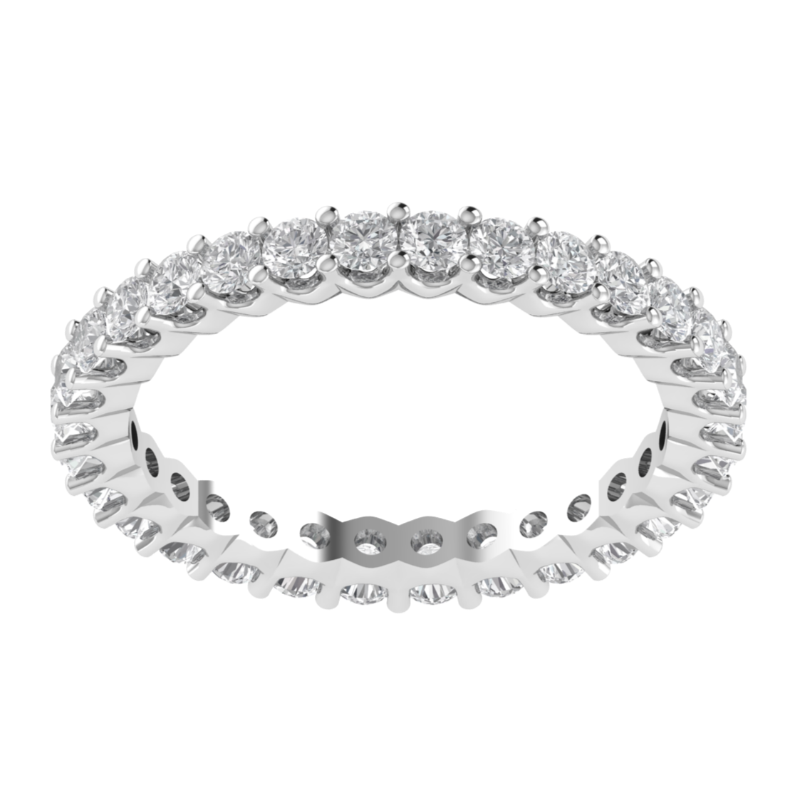 Lab Grown Diamond Full Eternity 14K White Gold Wedding Band