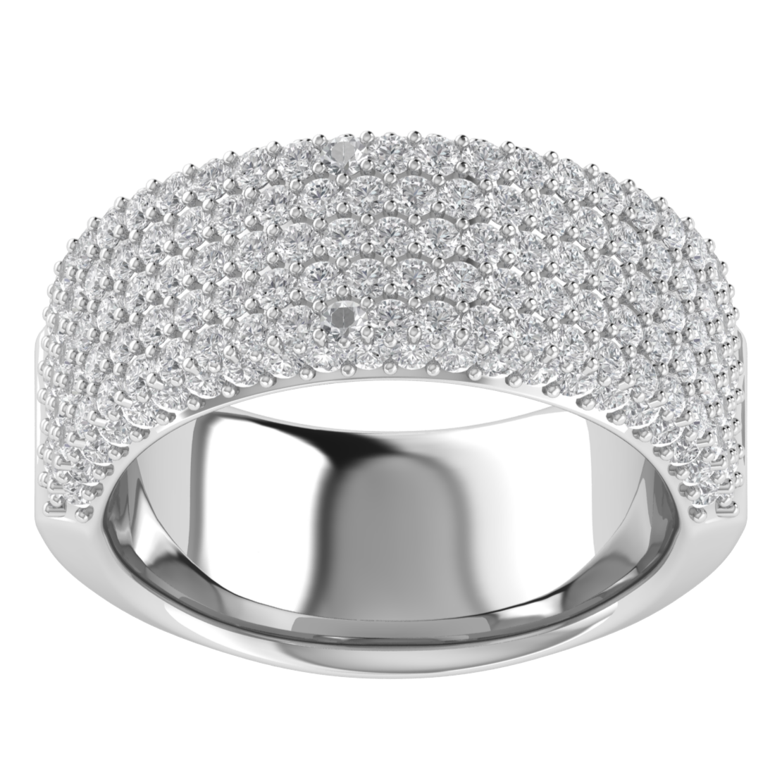 Lab Grown Diamond Half Eternity 14K White Gold Wedding Band