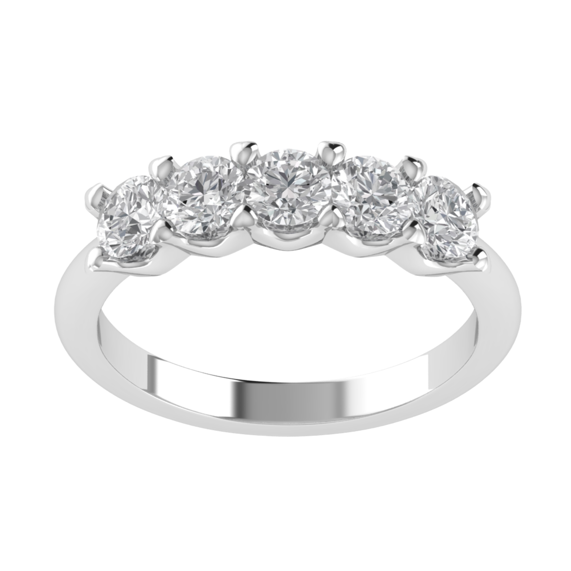 Five Stone Round Cut Moissanite Wedding Ring