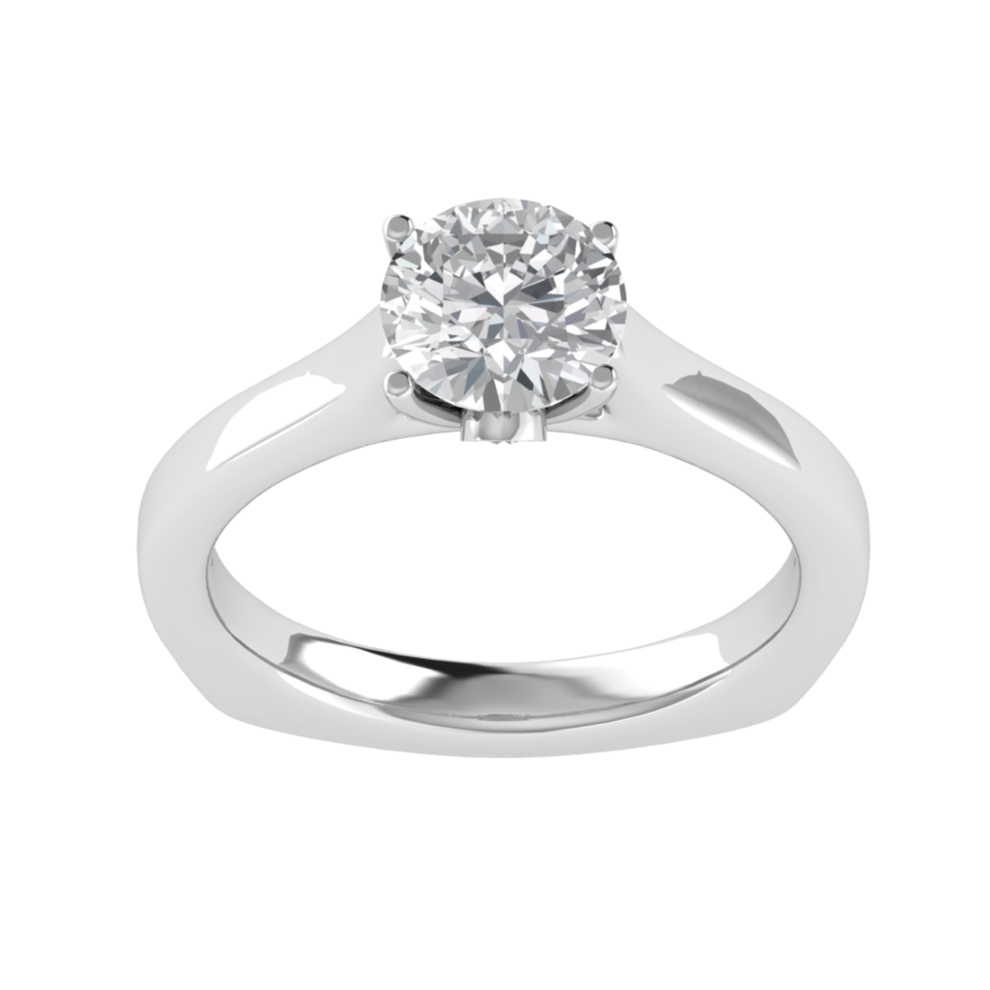 Solitaire Round Cut Moissanite Engagement Ring