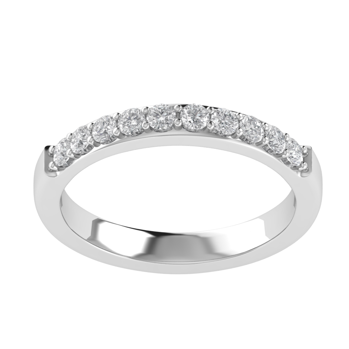 Half Eternity Round Cut Moissanite Wedding Band