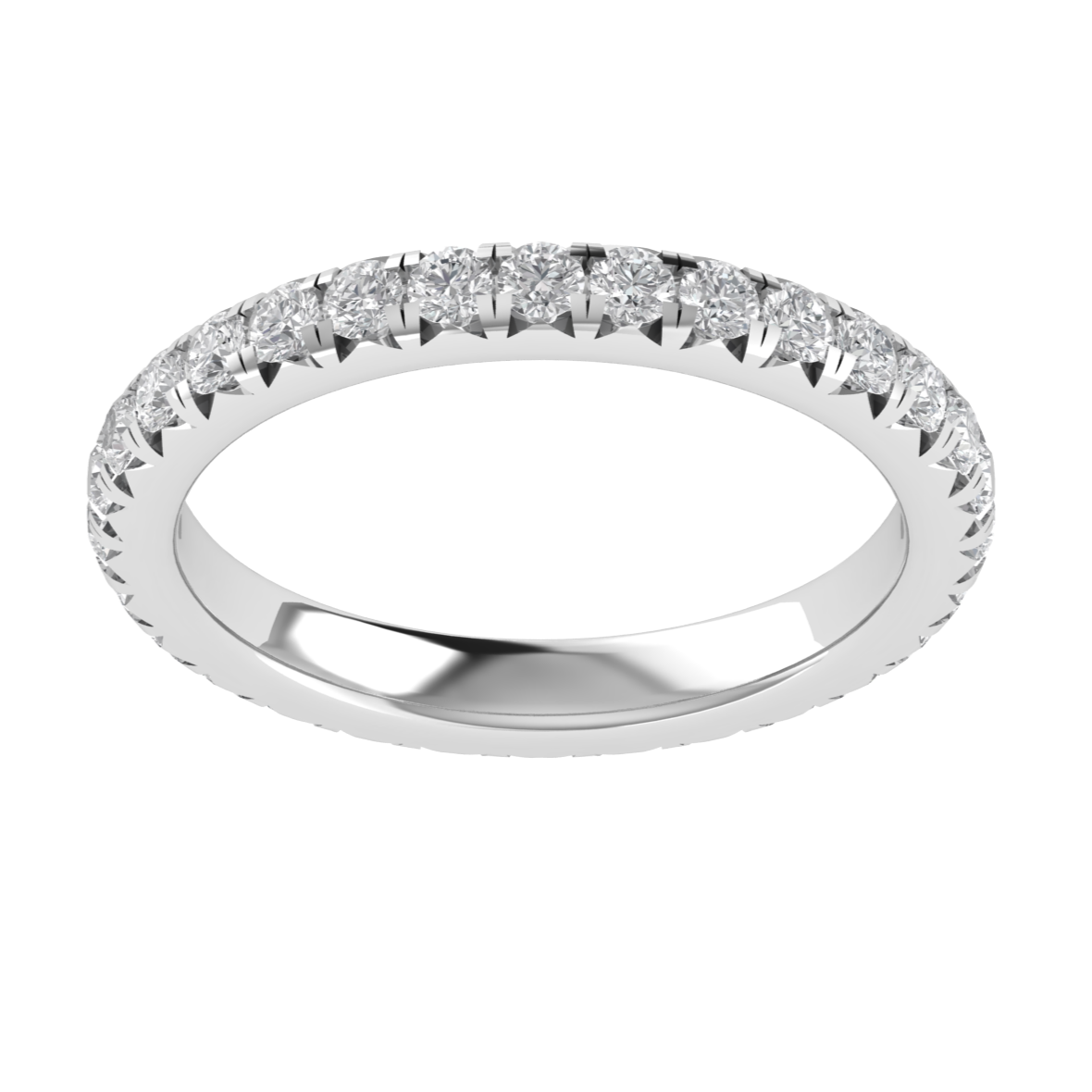 Lab Grown Diamond Full Eternity 14K White Gold Wedding Band
