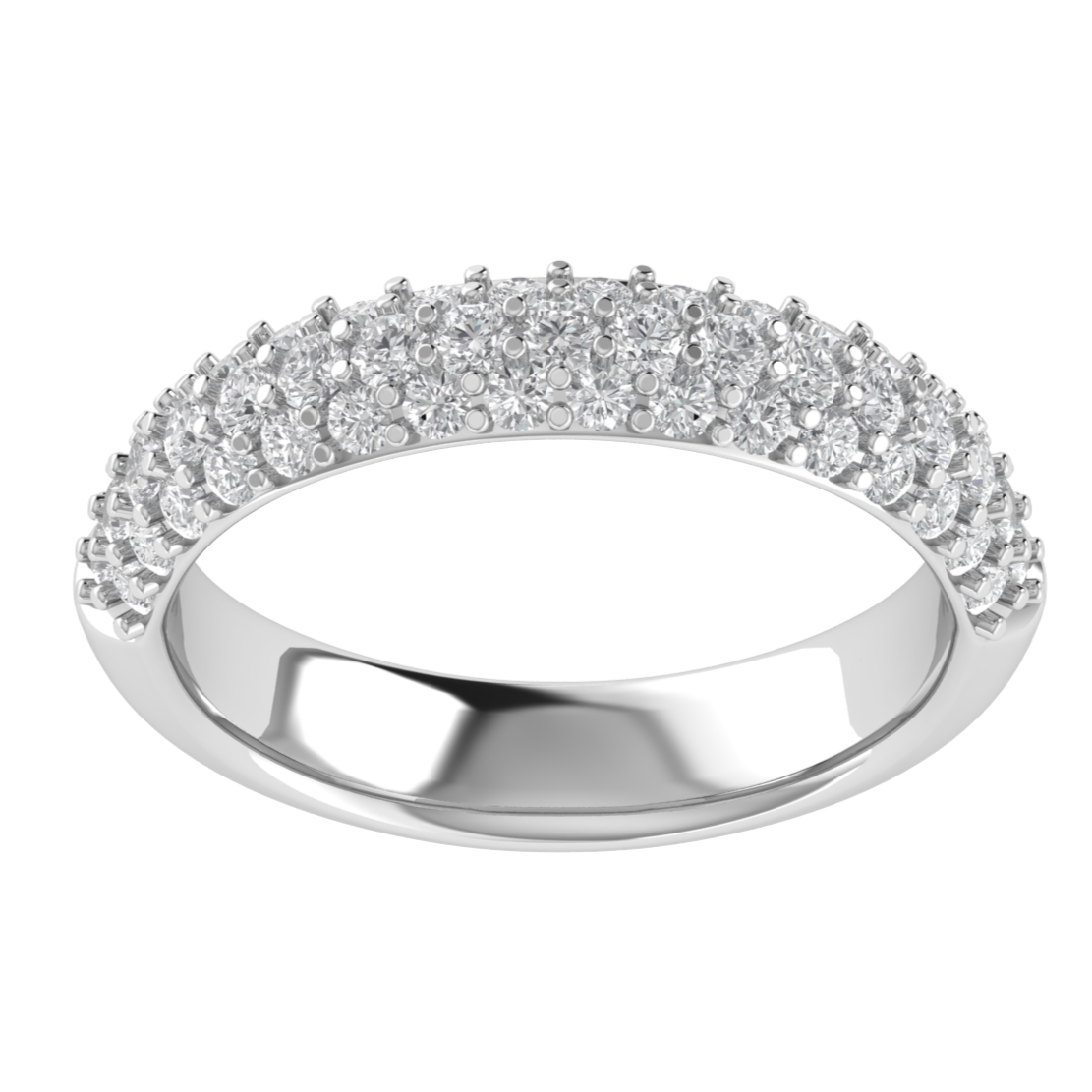 Lab Grown Diamond Half Eternity 14K White Gold Wedding Band