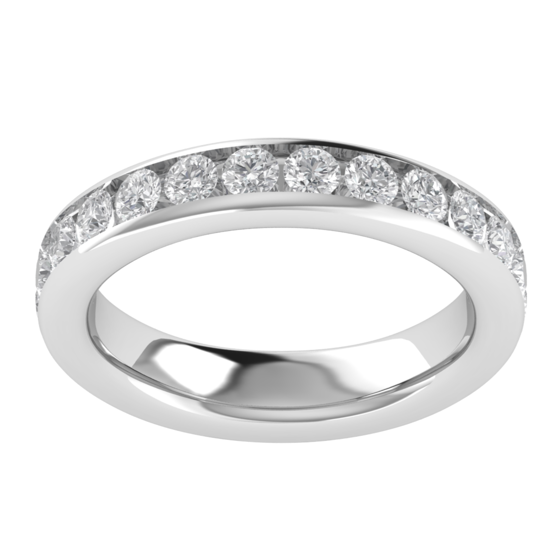 Round Lab Grown Diamond 14K White Gold Wedding Ring