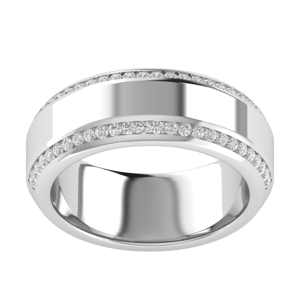 Lab Grown Diamond Half Eternity 14K White Gold Wedding Band