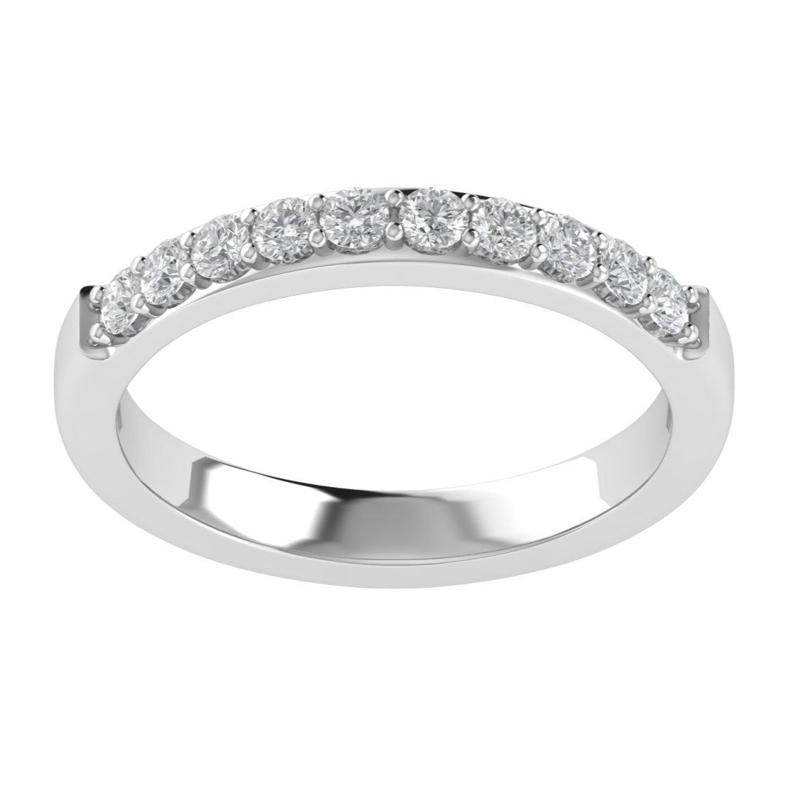 Lab Grown Diamond Half Eternity 14K White Gold Wedding Band