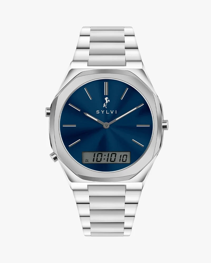 TimeShift Blue Silver Steel