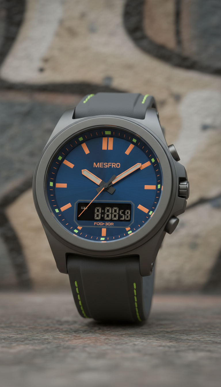 Metro blue analog-digital watch