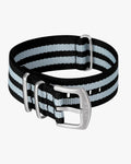 24mm Light Grey Black Nylon Strap