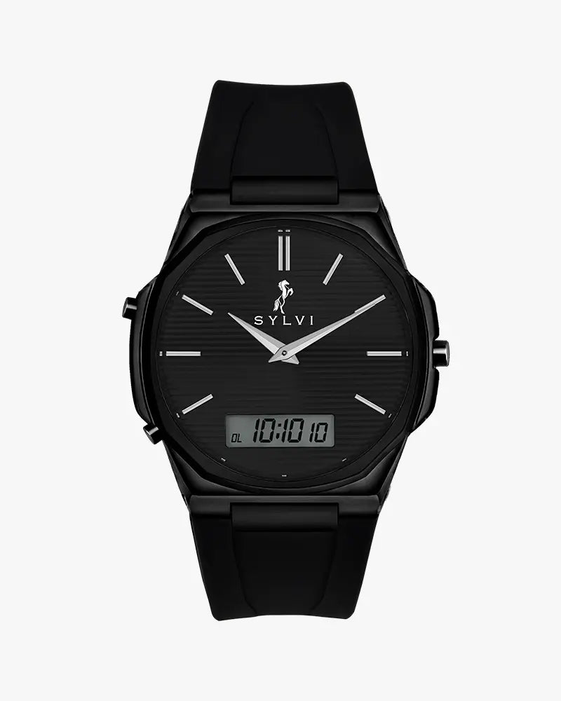 Blade Dual Time All Black Silicone