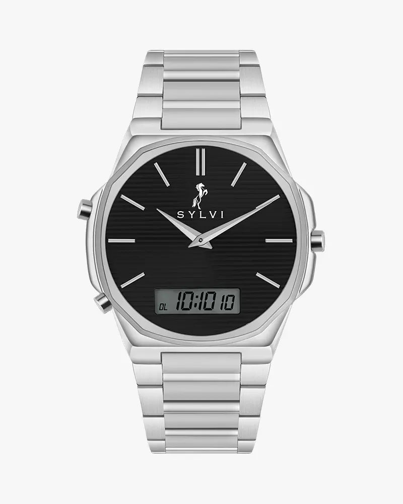 Blade Dual Time Black Silver Steel