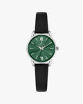 Dazzle Emerald Green Black Leather