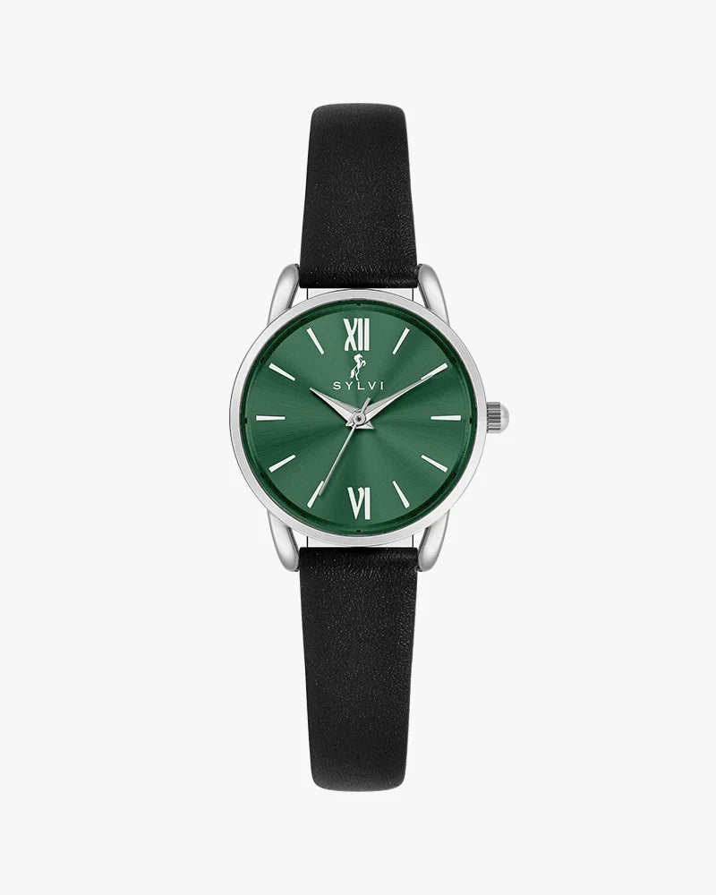 Dazzle Emerald Green Black Leather