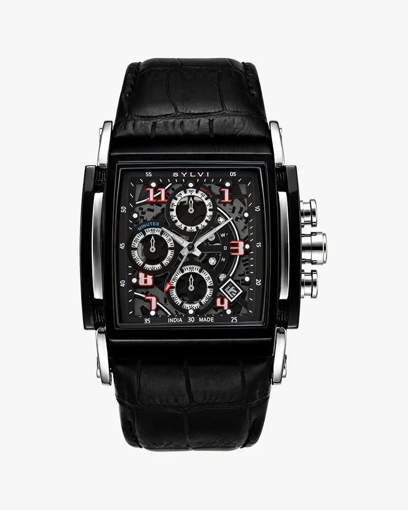 Dominator Skeleton Dial Black Leather