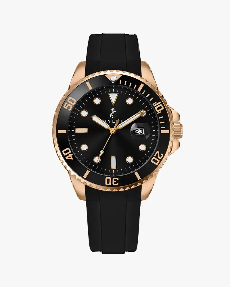 Ocean-X Black Rosegold Silicone