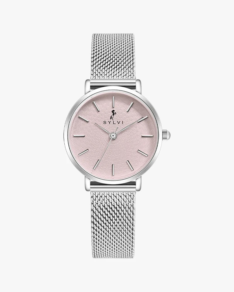 Riva Blush Pink Silver Mesh