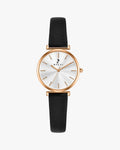 Serene White Rose Black Leather