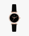 Velvetine Black Rosegold Black Leather